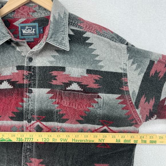 Vintage WOOLRICH Shirt Men XL Flannel Navarro Aztec Southwestern Cotton Gray USA - Picture 12 of 14